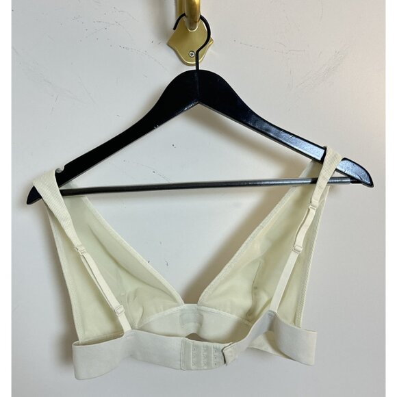 SKIMS Stretch Cotton Rib Plunge Bralette in Bone Size X-Large - Picture 6 of 6